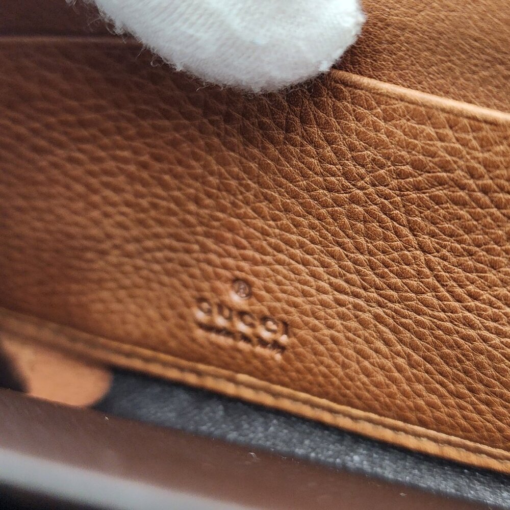 NEW! AUTHENTIC GUCCI GG CALF LEATHER TASSEL LONG WALLET IN WHISKY BROWN - Picture 11 of 13
